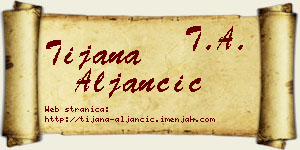 Tijana Aljančić vizit kartica